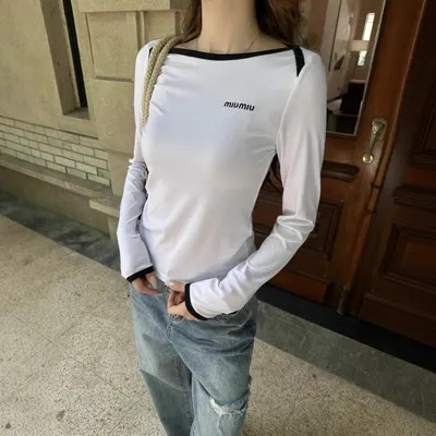 Miumiu Long Sleeve White Casual Top