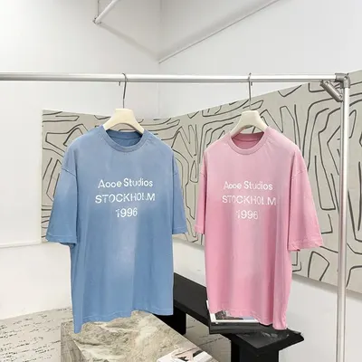 Aooe Studios T-Shirt Blue Pink Oversized Casual