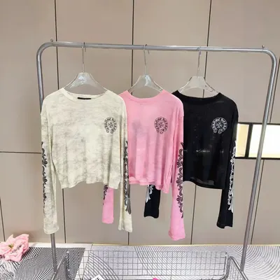 Chic Long Sleeve Tie Dye Pink Casual Top