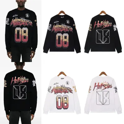 Hellstar 08 Black Long Sleeve Graphic Sweatshirt