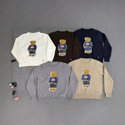 Ralph Lauren Bear Patch Crewneck Sweater White Casual