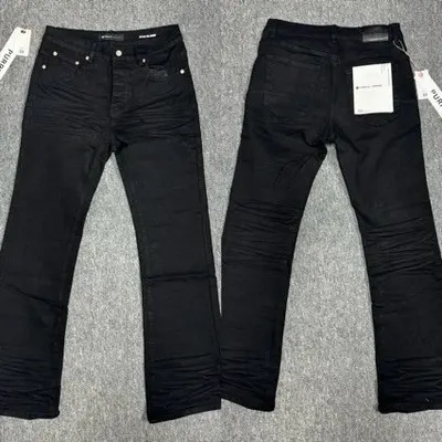 Black Ruched Stretch Jeans Women's Fashion Pants