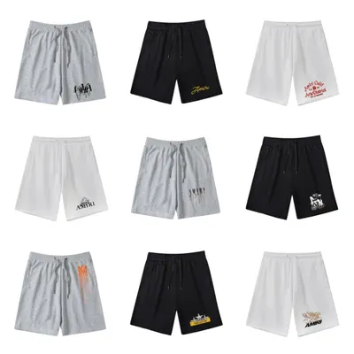 Amiri Logo Print Gray Casual Shorts