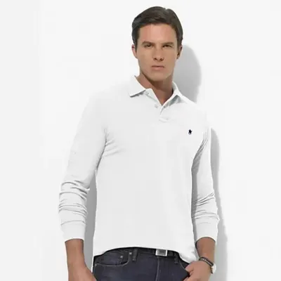 Ralph Lauren Long Sleeve White Polo Shirt
