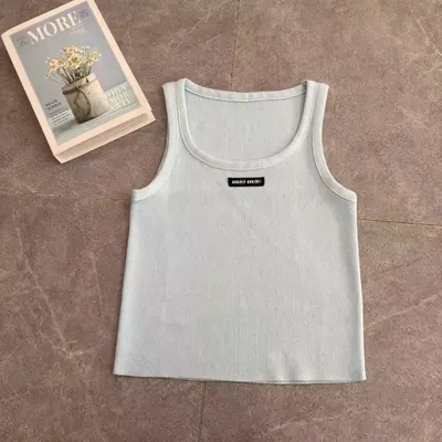 M.M. Basic Tank Top Light Blue Casual Top