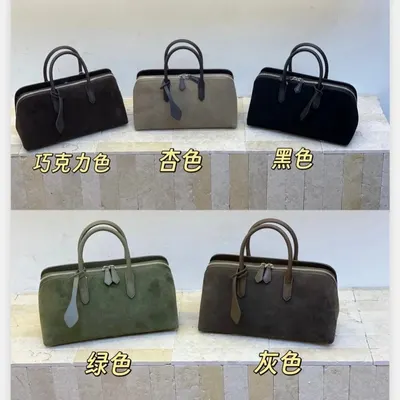Suede Handbag Chocolate Brown Casual Tote Bag