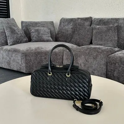 Leather Quilted Black Handbag Classic