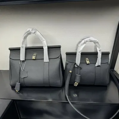 Leather Tote Bag Black Classic Handbag