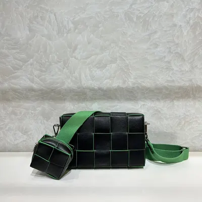 Cube Weave Black Green Fashion Crossbody Bag