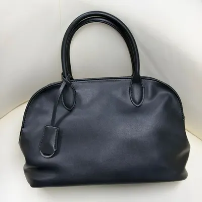 Leather Handbag Black Classic Tote Bag