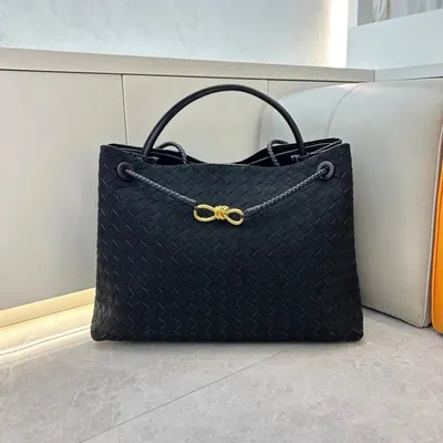 Bottega Veneta Intrecciato Black Leather Tote Bag