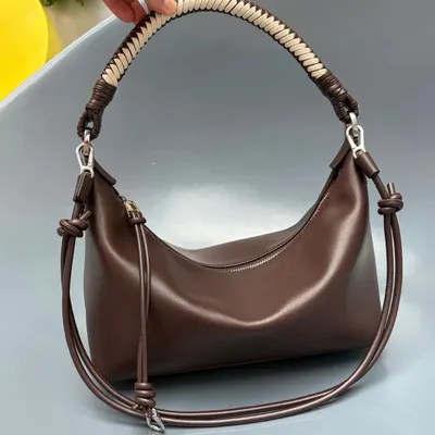 Leather Hobo Bag Brown Fashion Handbag