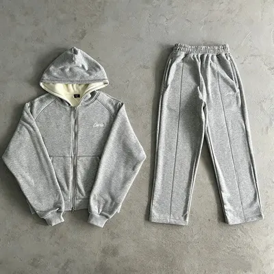 Caylix Zip-Up Hoodie Gray Casual Tracksuit