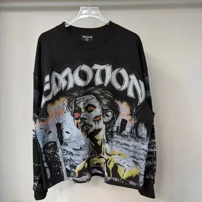 Madd Emotion Black Graphic Long Sleeve Sweatshirt