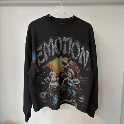 Emotion Graphic Black Long Sleeve Sweatshirt
