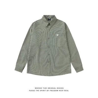 Moishe Tide Checkered Green Casual Shirt
