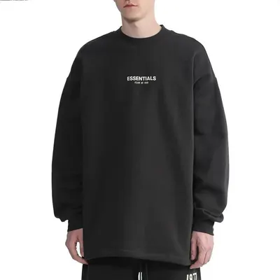 Fear Of God Essentials Black Oversized Sweatshirt