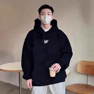 Unisex Black Hoodie Casual Sweatshirt