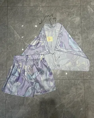 Pucci Printed Purple Silk Robe Set