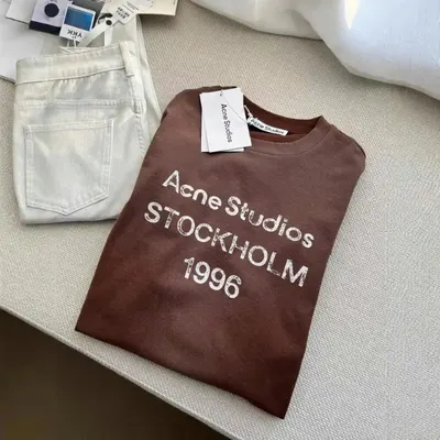 Acne Studios Logo Brown Casual T-Shirt