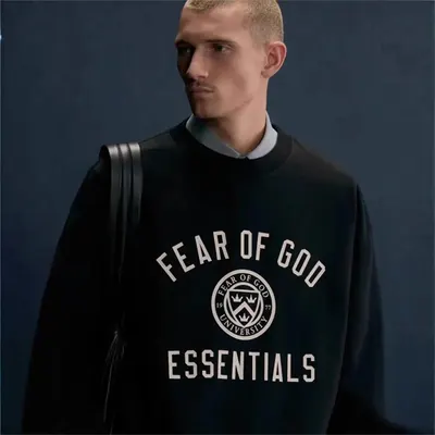 Fear Of God Essentials Black Oversized Sweatshirt