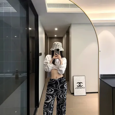 Chanel Logo Print White Bucket Hat