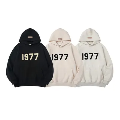 1977 Hoodie Black Casual Sweatshirt