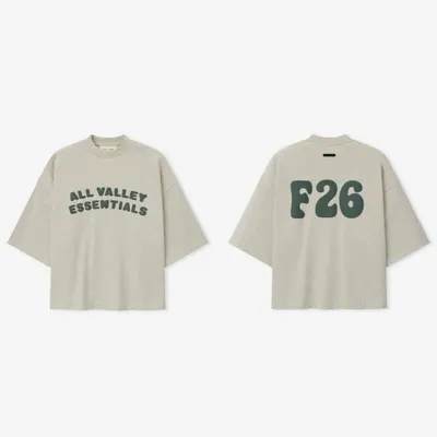 All Valley Essentials F26 Beige Oversized T-Shirt