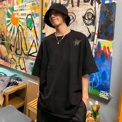 Unisex Oversized Black T-Shirt Casual