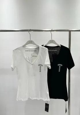 Chrome Hearts White V-Neck T-Shirt