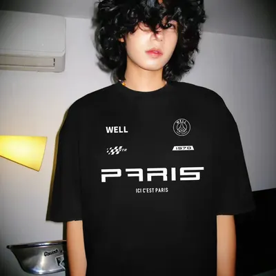 Well Paris Black Graphic T-Shirt