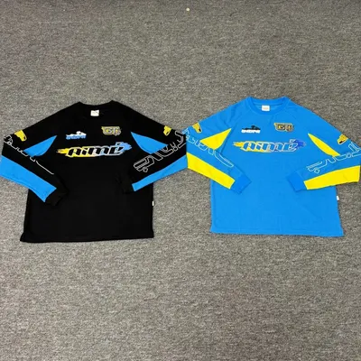 Mmt Long Sleeve Black Blue Racing Jersey