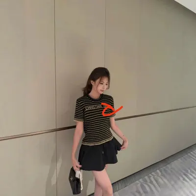 Christian Dior Striped Black Knit Top