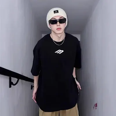 Unisex Black Oversized T-Shirt With Logo