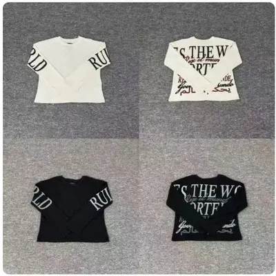 Cropped T-Shirt White And Black Graphic Print