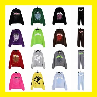 Spider Print Hoodie Multi Color Casual Sweatshirt