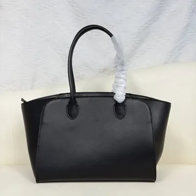 Leather Tote Bag Black Classic Handbag